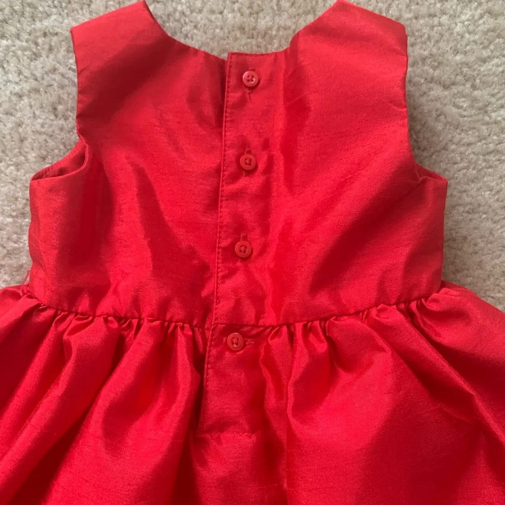 Carter’s Red Taffeta And Crinoline Formal Flower Girl Dress Size 9 mos